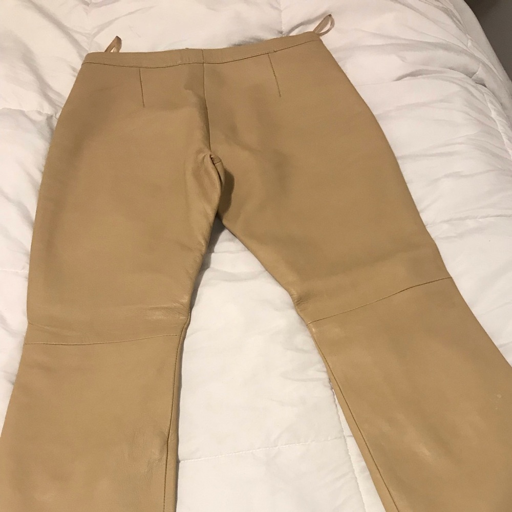 Beige Leather Pants Gem
